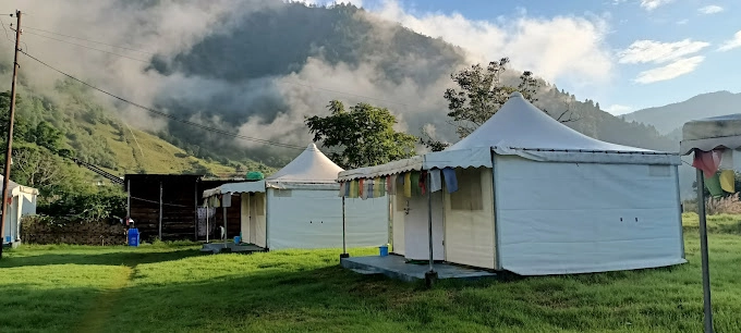 Riverside camp in Arunachal Pradesh